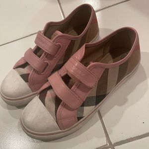 Worn Pink Burberry Sneakers.